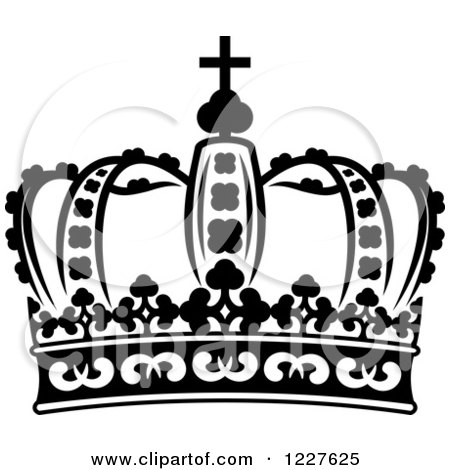 Clipart of a Black and White Crown 2 - Royalty Free Vector Illustration by Vector Tradition SM
