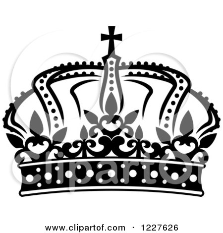 Clipart of a Black and White Crown - Royalty Free Vector Illustration by Vector Tradition SM