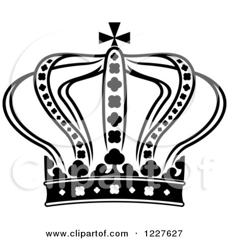 Clipart of a Black and White Crown 12 - Royalty Free Vector Illustration by Vector Tradition SM