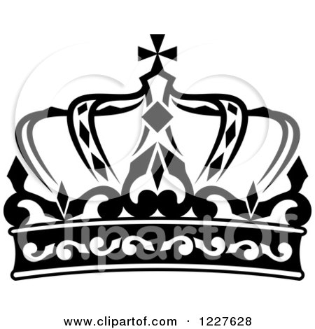 Clipart of a Black and White Crown 14 - Royalty Free Vector Illustration by Vector Tradition SM