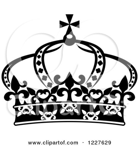 Clipart of a Black and White Crown 11 - Royalty Free Vector Illustration by Vector Tradition SM