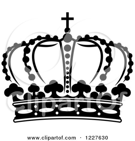 Clipart of a Black and White Crown 15 - Royalty Free Vector Illustration by Vector Tradition SM