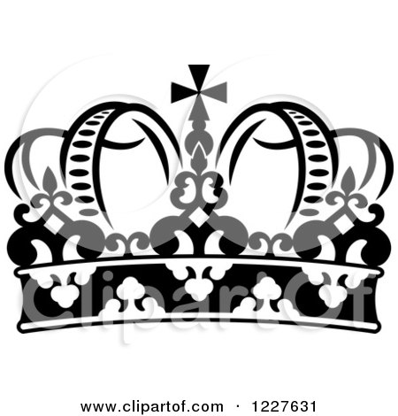 Clipart of a Black and White Crown 3 - Royalty Free Vector Illustration by Vector Tradition SM
