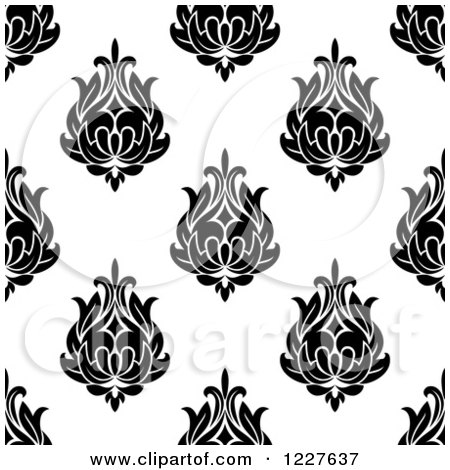 Clipart of a Seamless Background Pattern of Arabesque Flowers - Royalty Free Vector Illustration by Vector Tradition SM