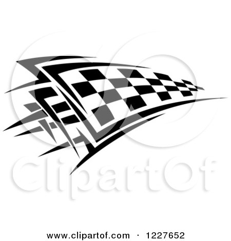 Clipart of a Black and White Checkered Tribal Racing Flag 6 - Royalty Free Vector Illustration by Vector Tradition SM