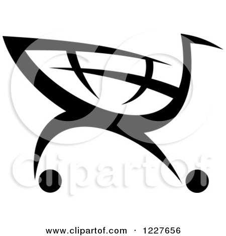 Clipart of a Black and White Shopping Cart Icon 16 - Royalty Free Vector Illustration by Vector Tradition SM