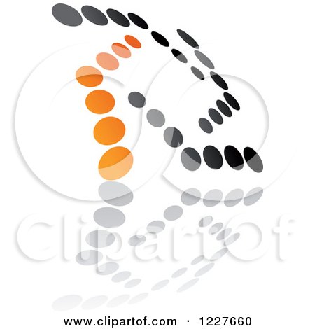 Clipart of a Black and Orange Spiral and Reflection - Royalty Free Vector Illustration by Vector Tradition SM