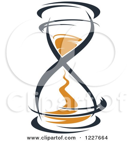 Clipart of an Orange and Black Hourglass 12 - Royalty Free Vector Illustration by Vector Tradition SM