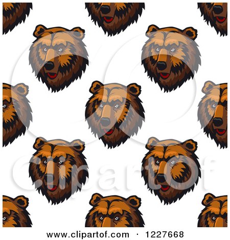 Clipart of a Seamless Background Pattern of Bear Heads - Royalty Free Vector Illustration by Vector Tradition SM