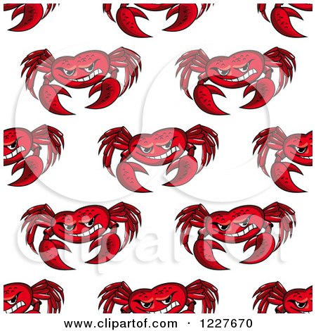 Clipart of a Seamless Background Pattern of Crabs - Royalty Free Vector Illustration by Vector Tradition SM