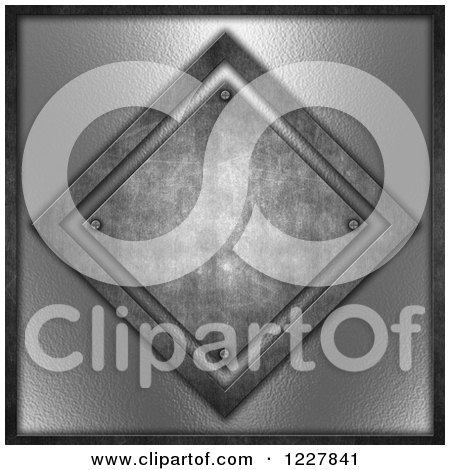 Clipart of a 3d Diamond Plaque on Silver - Royalty Free Illustration by KJ Pargeter