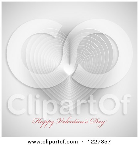 Clipart of a Happy Valentines Day Greeting with a Paper Heart - Royalty Free Vector Illustration by KJ Pargeter