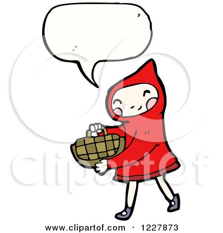 Clipart of a Talking Red Riding Hood - Royalty Free Vector Illustration by lineartestpilot