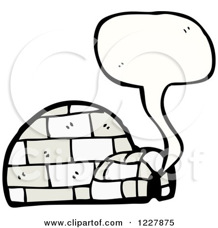 Clipart of a Talking Igloo - Royalty Free Vector Illustration by lineartestpilot