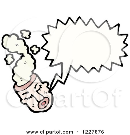 Clipart of a Talking Smoking Head - Royalty Free Vector Illustration by lineartestpilot