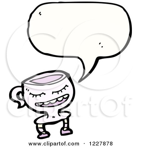 Clipart of a Talking Pink Cup - Royalty Free Vector Illustration by lineartestpilot