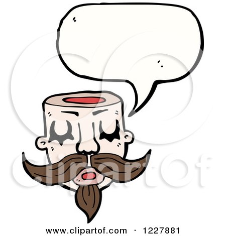 Clipart of a Talking Sliced Head - Royalty Free Vector Illustration by lineartestpilot