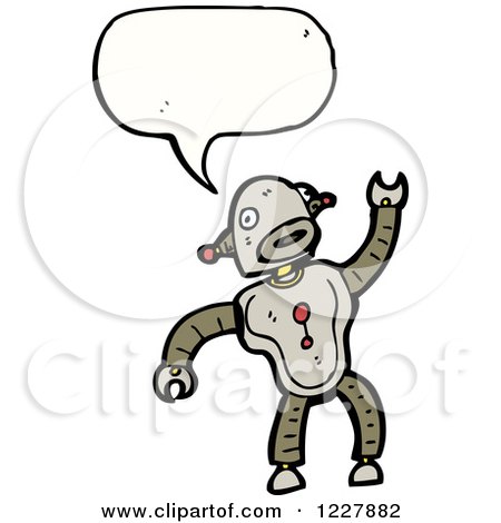 Clipart of a Talking Robot - Royalty Free Vector Illustration by lineartestpilot
