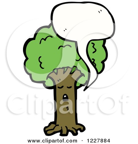 Clipart of a Talking Tree - Royalty Free Vector Illustration by lineartestpilot