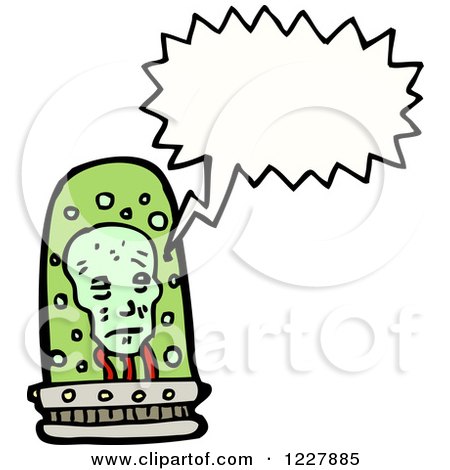 Clipart of a Talking Brain in a Jar - Royalty Free Vector Illustration by lineartestpilot