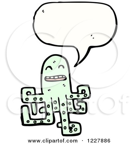 Clipart of a Talking Octopus - Royalty Free Vector Illustration by lineartestpilot