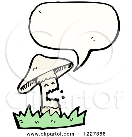 Clipart of a Talking Mushroom - Royalty Free Vector Illustration by lineartestpilot