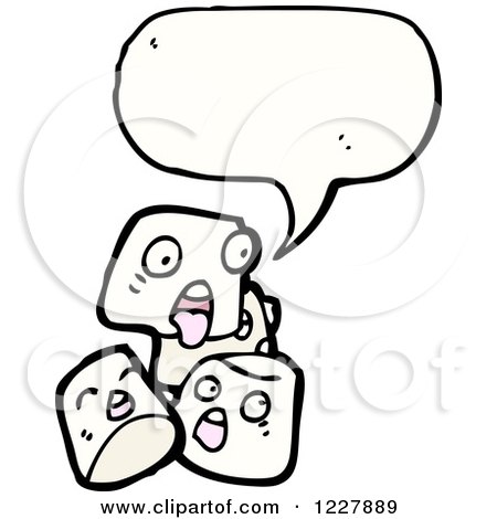 Clipart of a Talking Marshmallow - Royalty Free Vector Illustration by lineartestpilot