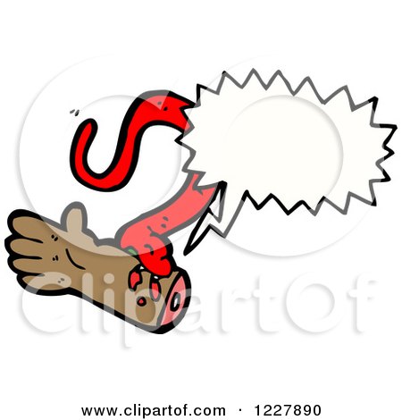 Clipart of a Talking Snake Biting a Black Hand - Royalty Free Vector Illustration by lineartestpilot