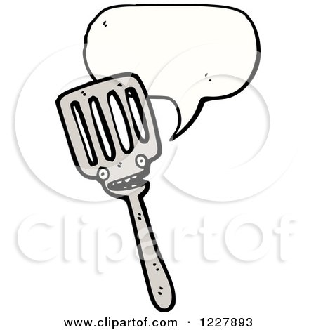 Clipart of a Talking Spatula - Royalty Free Vector Illustration by lineartestpilot