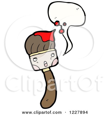 Clipart of a Talking Paintbrush - Royalty Free Vector Illustration by lineartestpilot