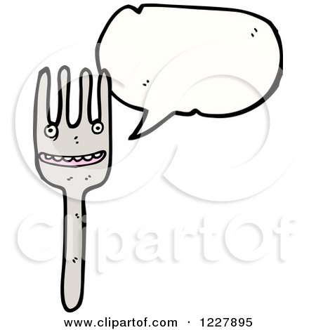 Clipart of a Talking Fork - Royalty Free Vector Illustration by lineartestpilot