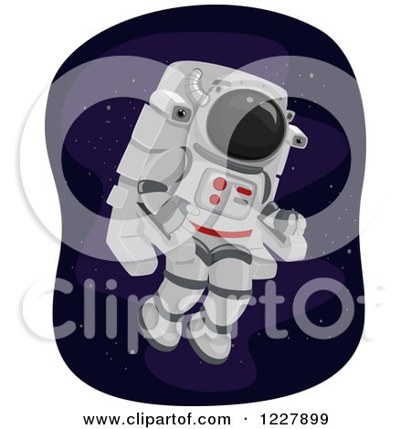 Clipart of an Astronaut in a Propulsion Unit - Royalty Free Vector Illustration by BNP Design Studio