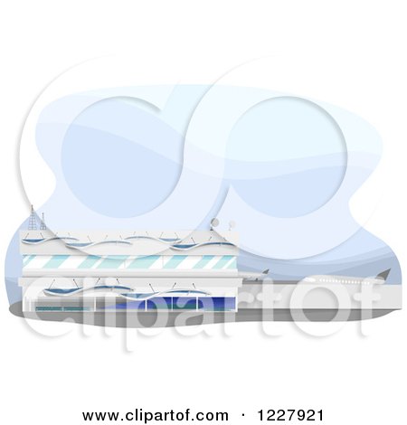Clipart of an Airport Building - Royalty Free Vector Illustration by BNP Design Studio