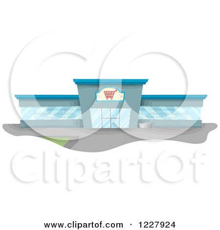 Clipart of a Grocery Store Building Facade - Royalty Free Vector Illustration by BNP Design Studio