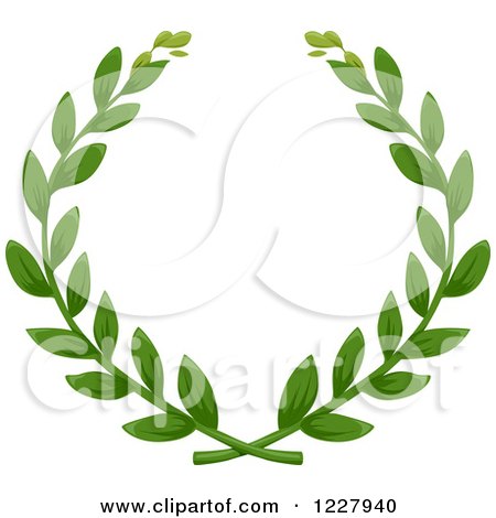 Clipart of a Laurel Wreath of Green Branches - Royalty Free Vector Illustration by BNP Design Studio