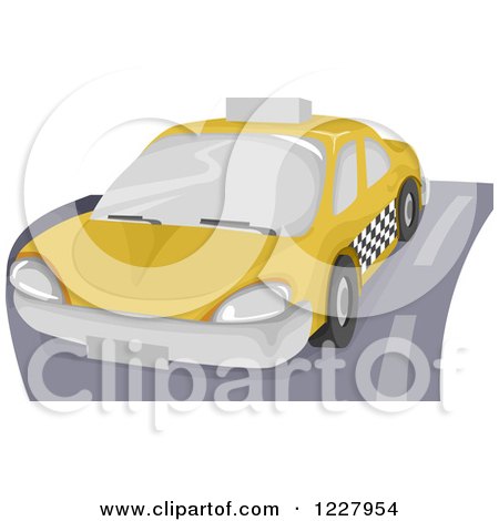 Clipart of a City Taxi Cab - Royalty Free Vector Illustration by BNP Design Studio