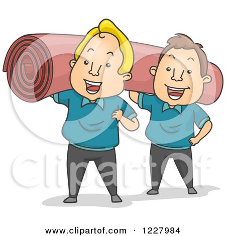 Clipart of Male Carpet Installers - Royalty Free Vector Illustration by BNP Design Studio