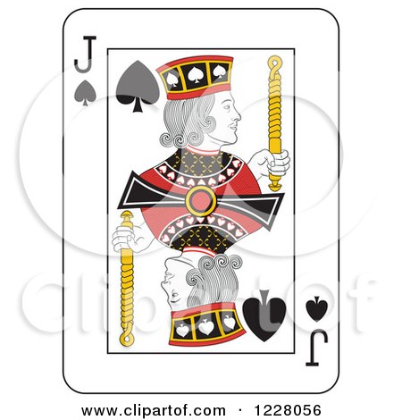 Clipart of a Jack of Spades Playing Card - Royalty Free Vector Illustration by Frisko