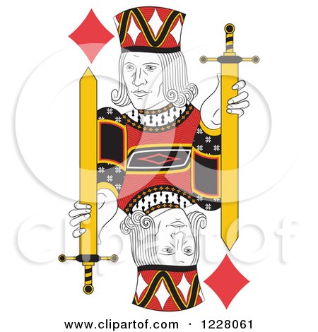Clipart of a Jack of Diamonds - Royalty Free Vector Illustration by Frisko