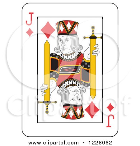 Clipart of a Jack of Diamonds Playing Card - Royalty Free Vector Illustration by Frisko