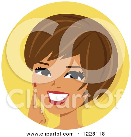 Clipart of a Happy Hispanic Woman Avatar Smiling - Royalty Free Vector Illustration by Monica