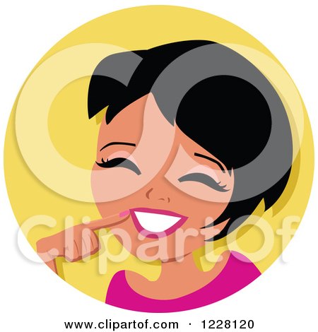 Clipart of a Young Woman Avatar Giggling - Royalty Free Vector Illustration by Monica