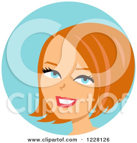 Clipart of a Young Woman Avatar with Short Hair - Royalty Free Vector Illustration by Monica