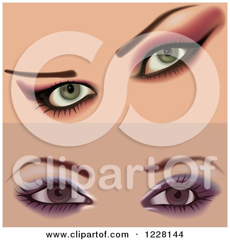 Clipart of Female Eyes with Makeup - Royalty Free Vector Illustration by dero