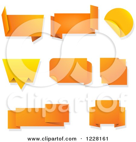 Clipart of Orange Origami Labels - Royalty Free Vector Illustration by dero