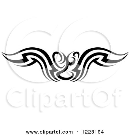Clipart of a Black and White Tribal Tattoo Design - Royalty Free Vector Illustration by dero