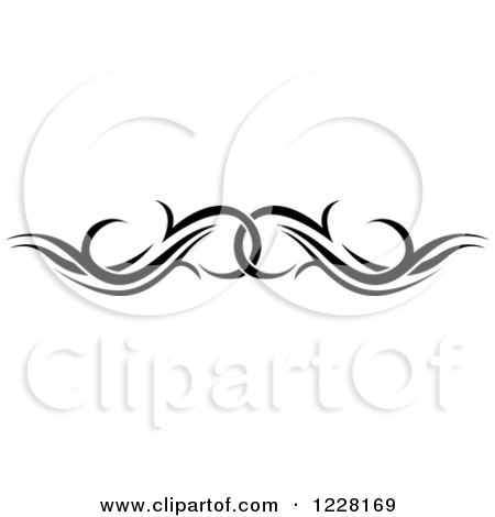 Clipart of a Black and White Tribal Border Tattoo Design - Royalty Free Vector Illustration by dero