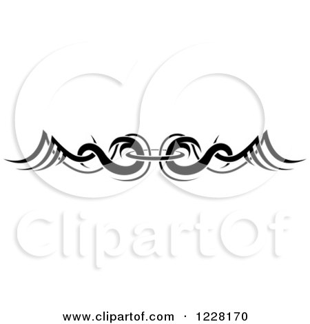 Clipart of a Black and White Tribal Border Tattoo Design 2 - Royalty Free Vector Illustration by dero
