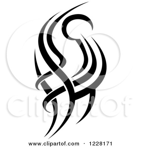 Clipart of a Black and White Tribal Tattoo Design 2 - Royalty Free Vector Illustration by dero