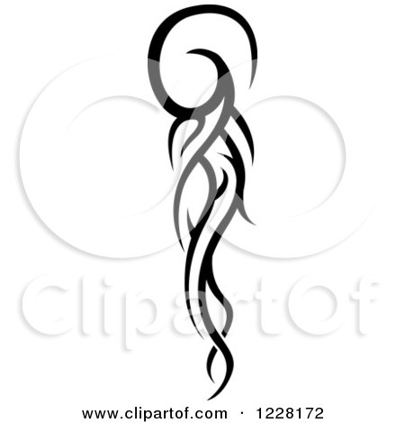Clipart of a Black and White Tribal Tattoo Design 3 - Royalty Free Vector Illustration by dero